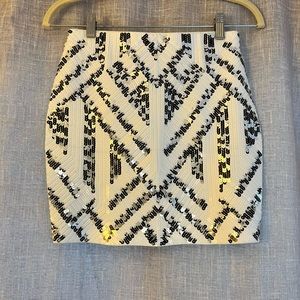 Express white sequin mini skirt size XS. Perfect for NYE or bride!
